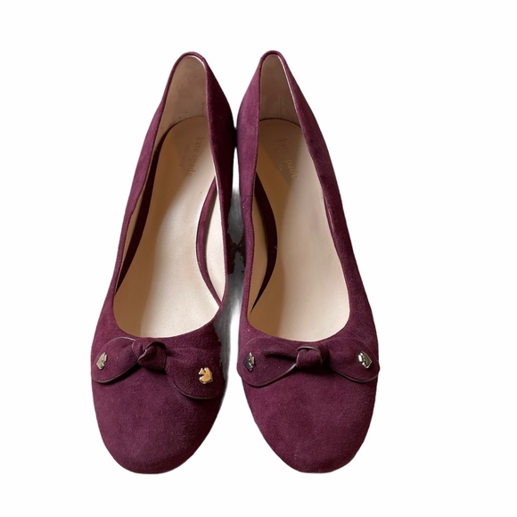 Kate Spade Maroon Suede Block Heels Size 10